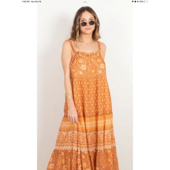 New Spell & The Gypsy Collective UTOPIA STRAPPY SUNDRESS - CINNAMON Size XS - Picture 2 of 8
